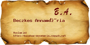 Beczkes Annamária névjegykártya